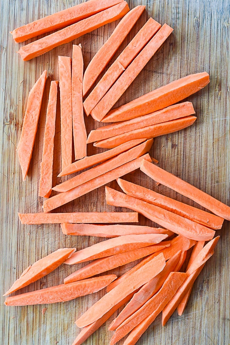 sweet potato cut into fries