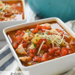 a bowl of turkey soup