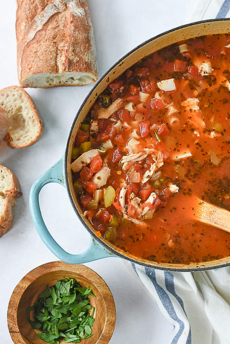 overhead shot of soup