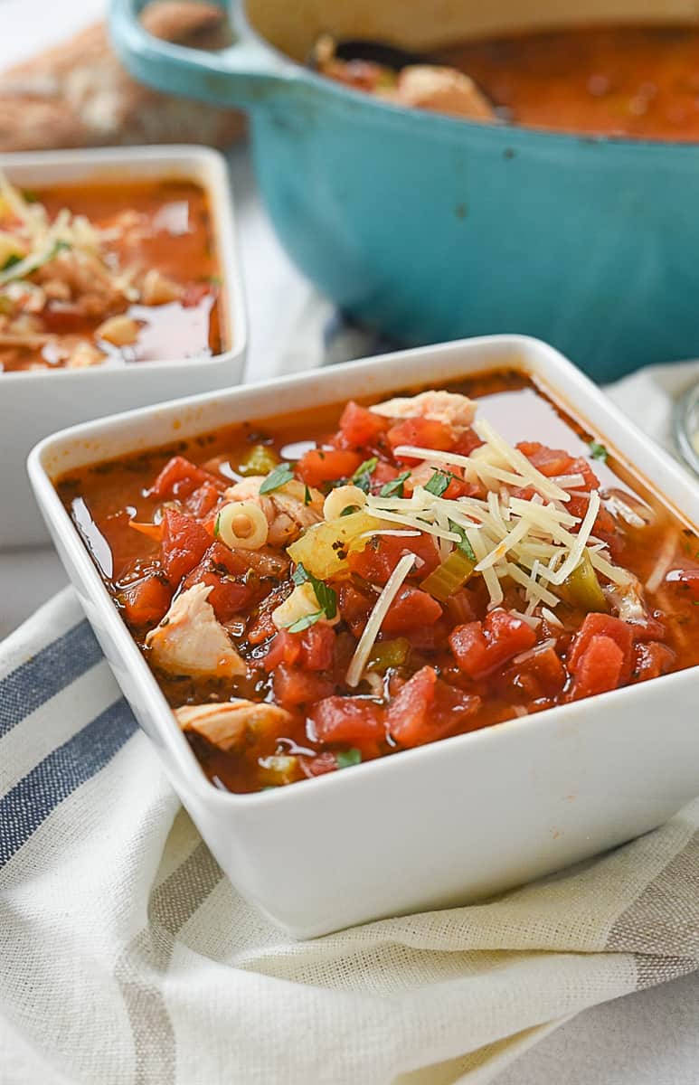 closeup of bowl of soup