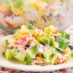 cornbread salad on a plate