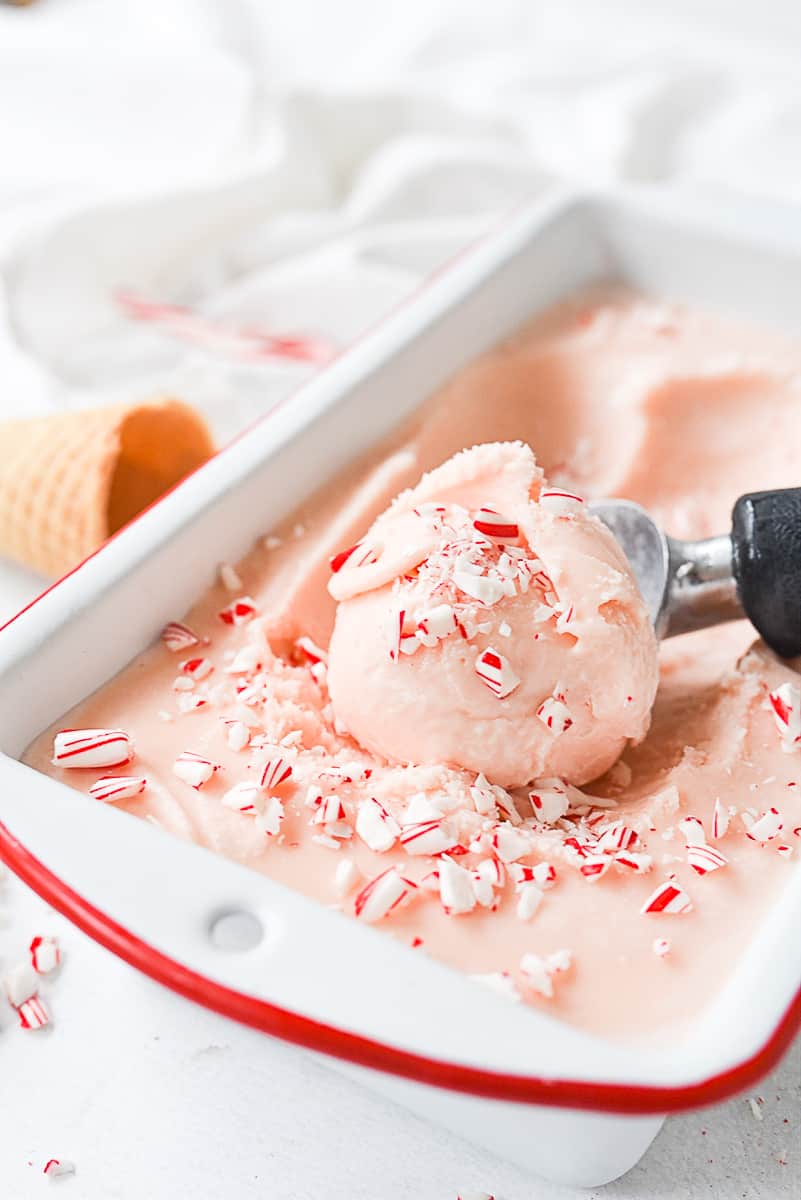 scoop of peppermint ice cream