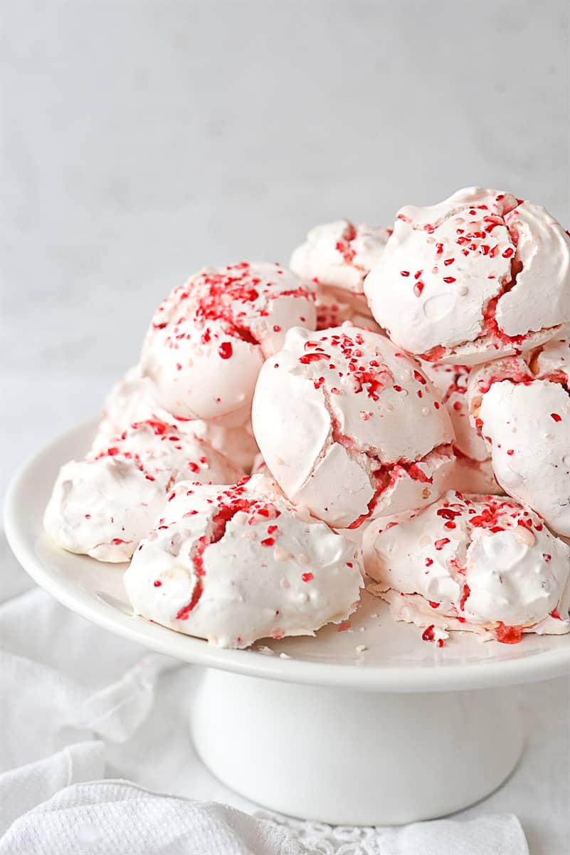 pile of peppermint meringues