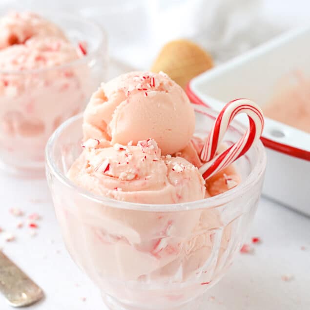 bowl of peppermint ice cream