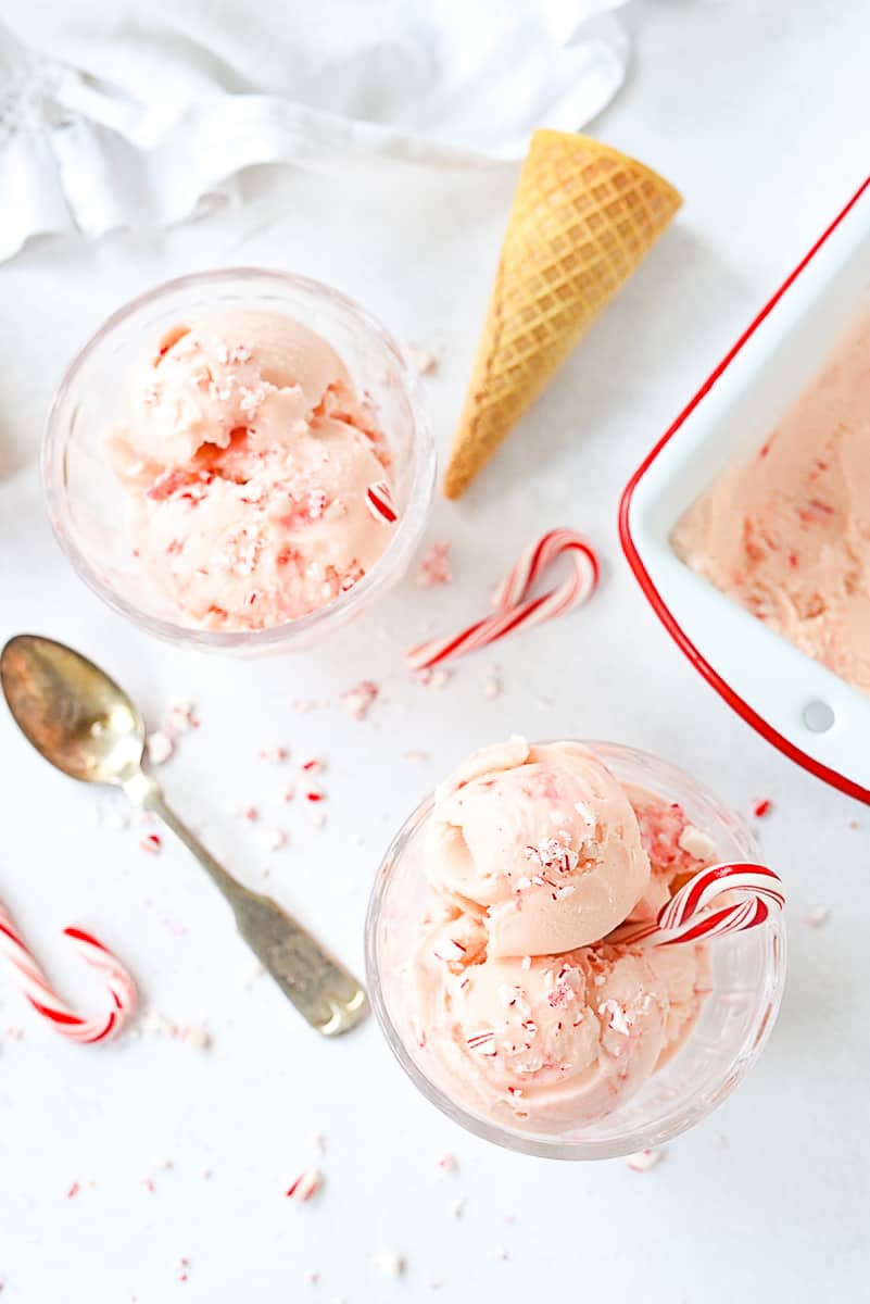 overhead shot of  ice cream