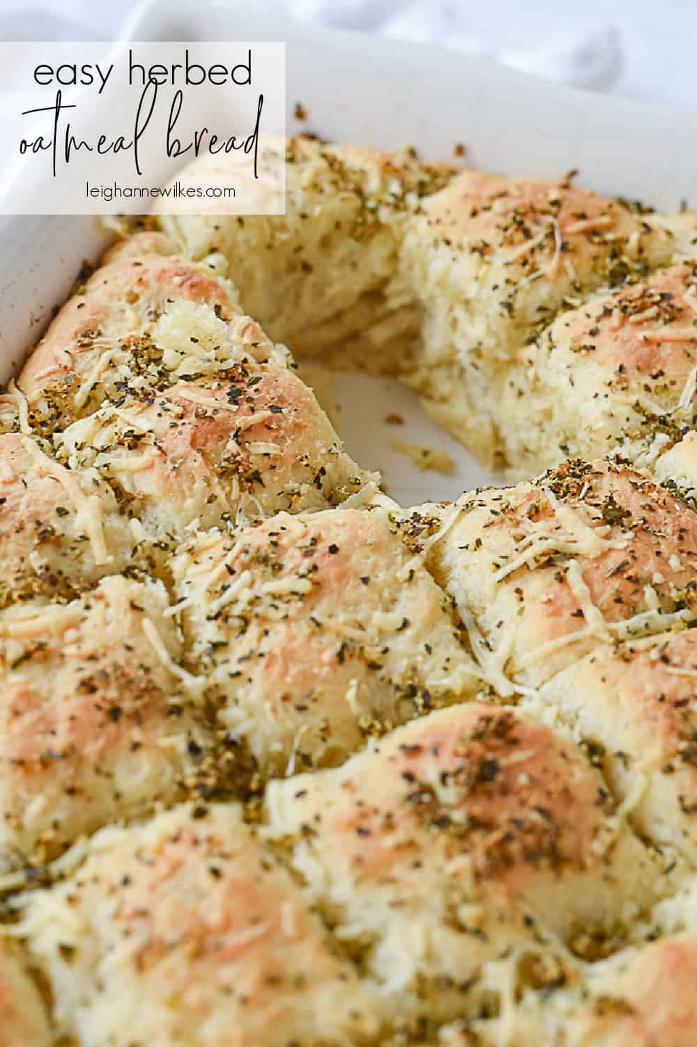 pan of herbed oatmeal bread