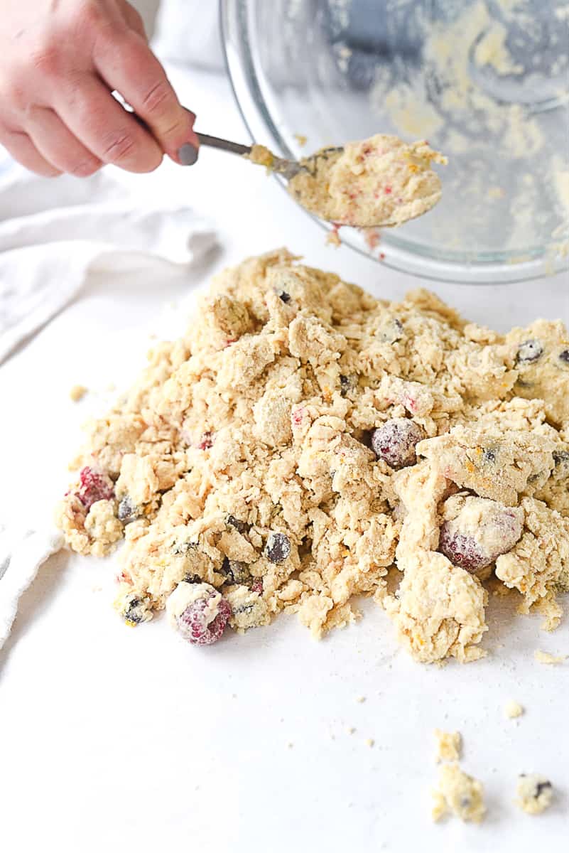 scone dough on counter