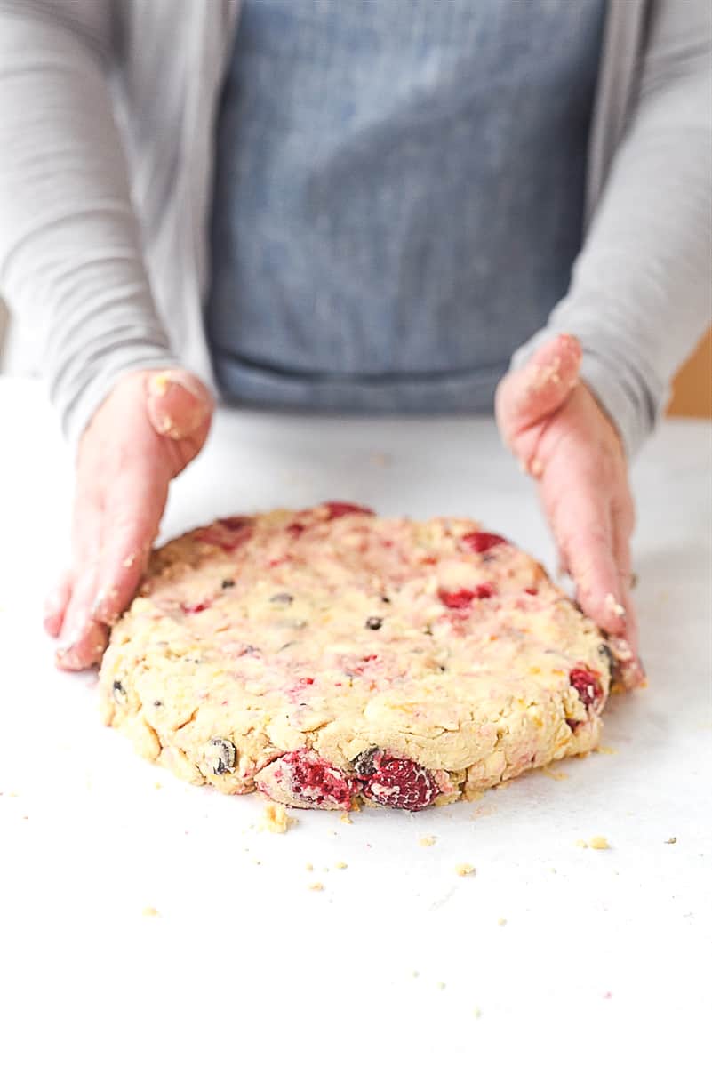 round disc of scone dough