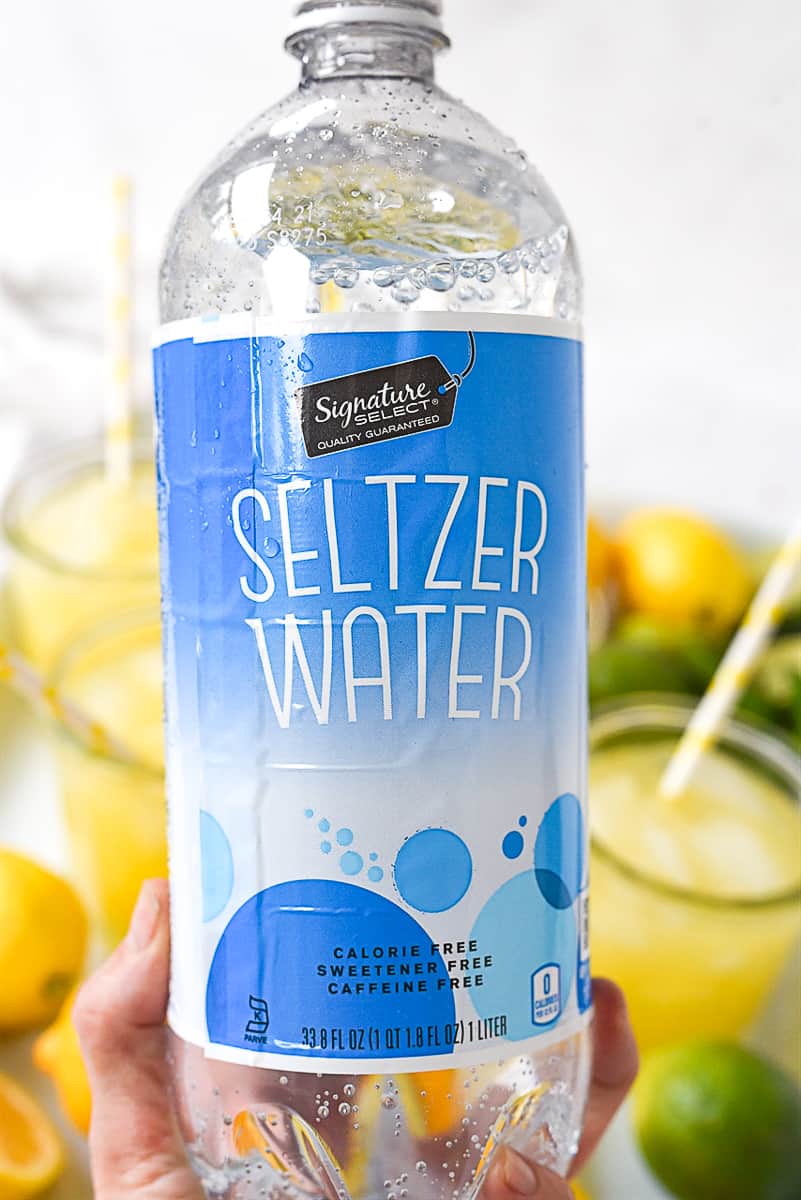 bottle of seltzer water