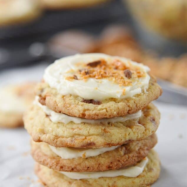 frosted candy bar cookie stack