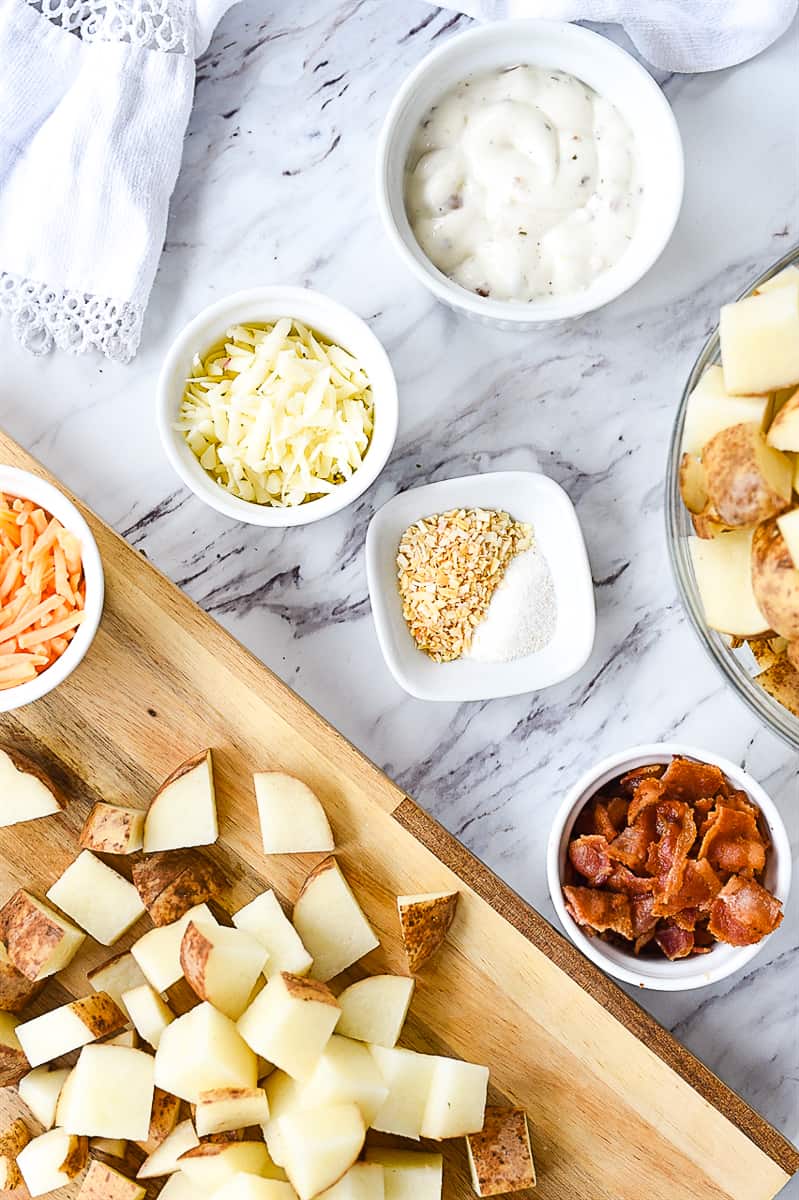 ingredients for cheesy ranch potatoes