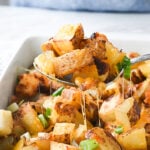 cheesy ranch potatoes on a spoon