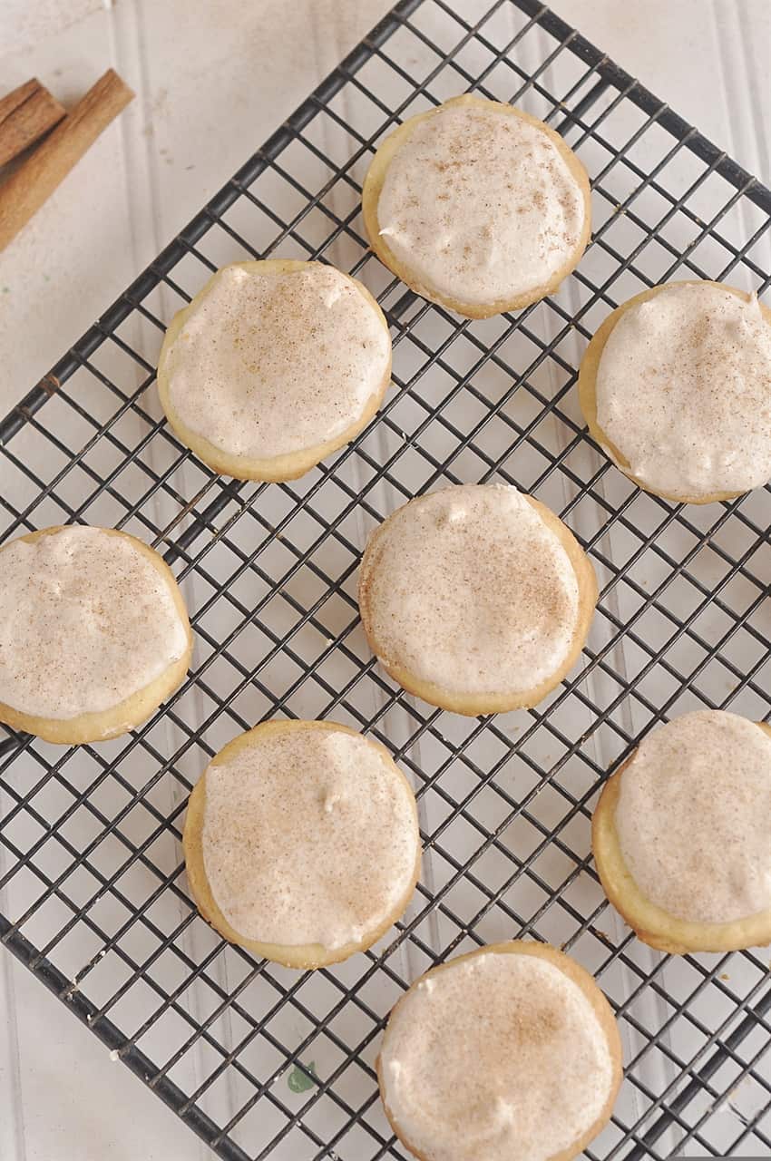 overhead shot of cinnamon butter cookies