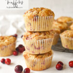 stack of cranberry muffins