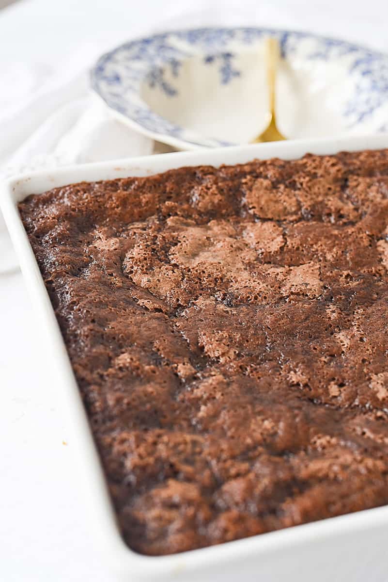 baked hot fudge sunday cake