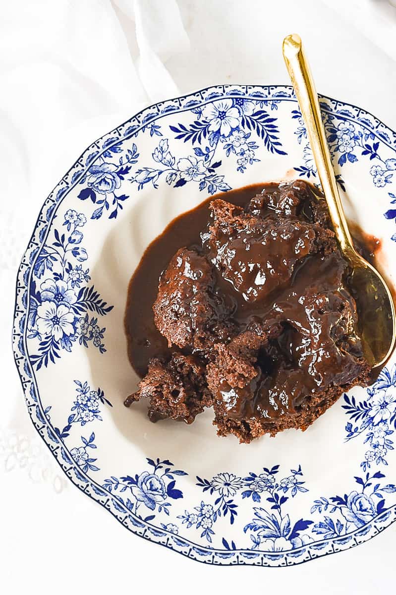 hot fudge cake in a bowl