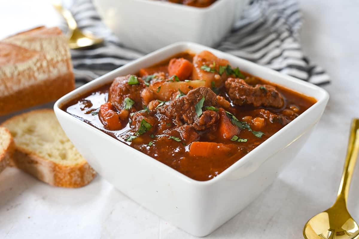 Beef and Barley Soup (Crockpot, Oven or Instantpot) - Dinner, then Dessert