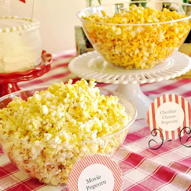 bowls of popcorn