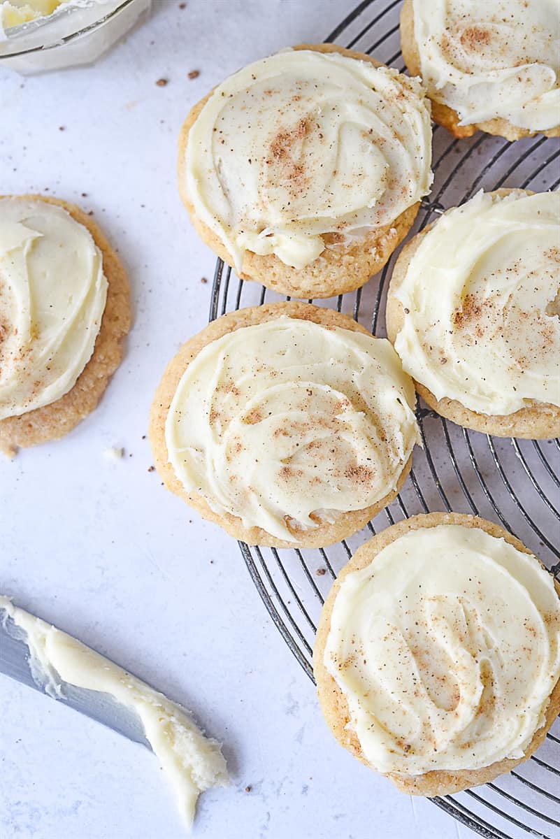 frosting egg nog cookies