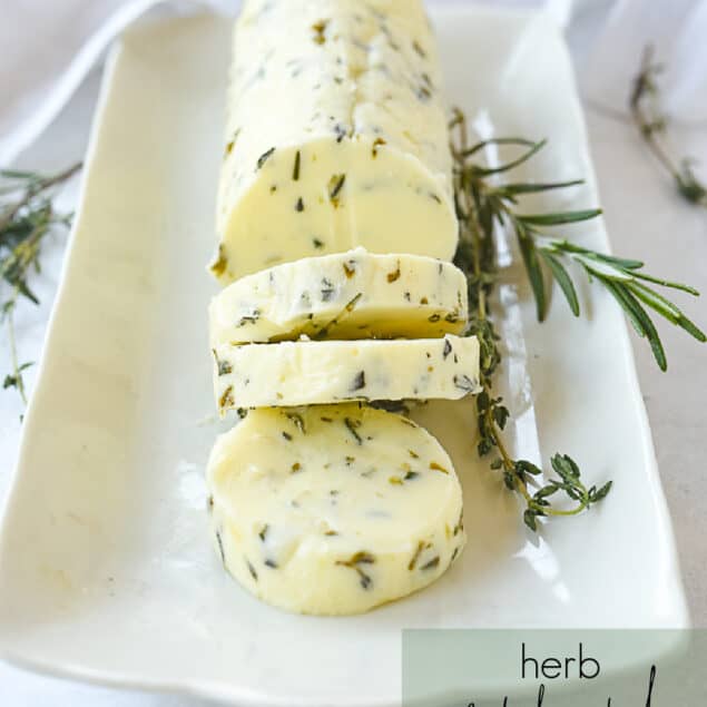 sliced herb compound butter