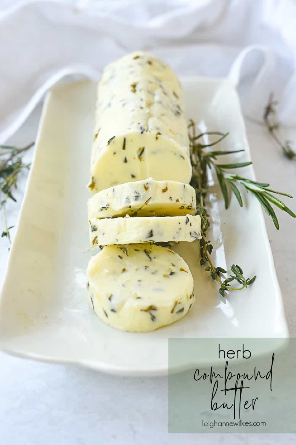 sliced herb compound butter