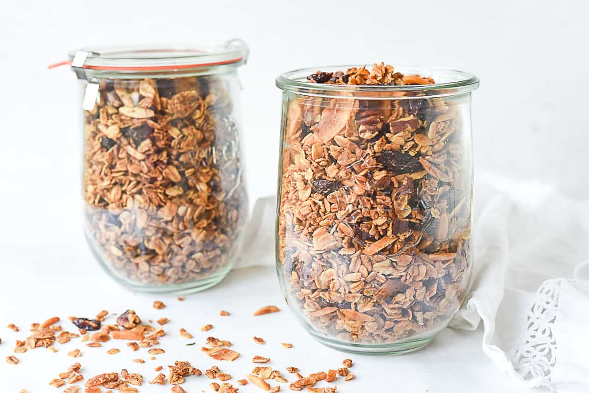 two jars of granola