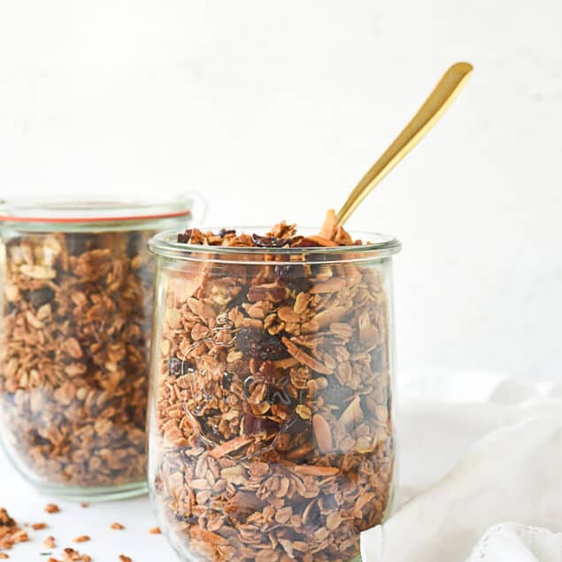 healthy granola in a jar