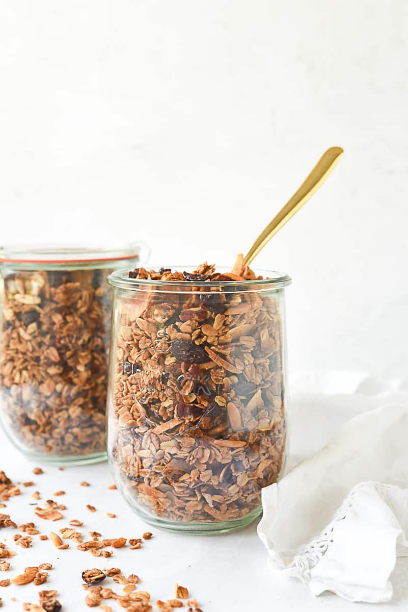 healthy granola in a jar