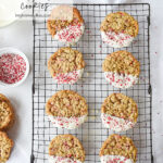 overhead shot of peppermint oatmeal cookies