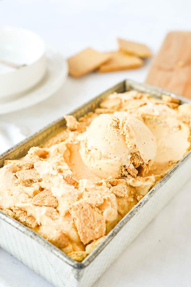 pan of pumpkin pie ice cream