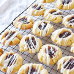 rack of raspberry shortbread cookies