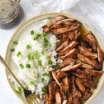 overhead shot of chicken teriyaki