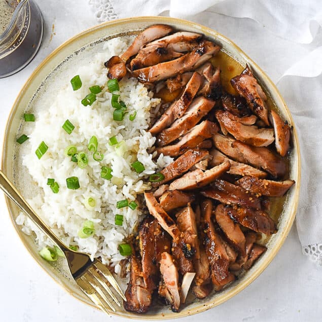 grilled chicken teriyaki with rice