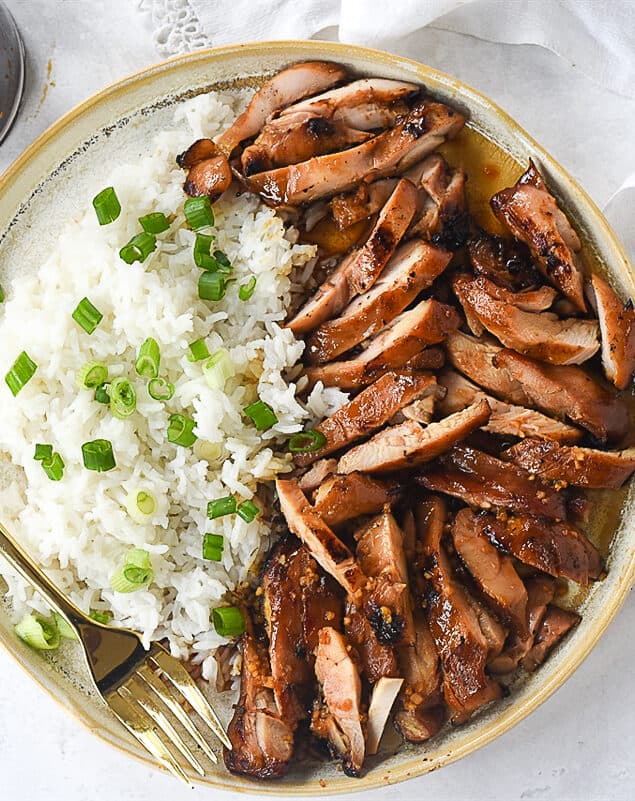grilled chicken teriyaki with rice