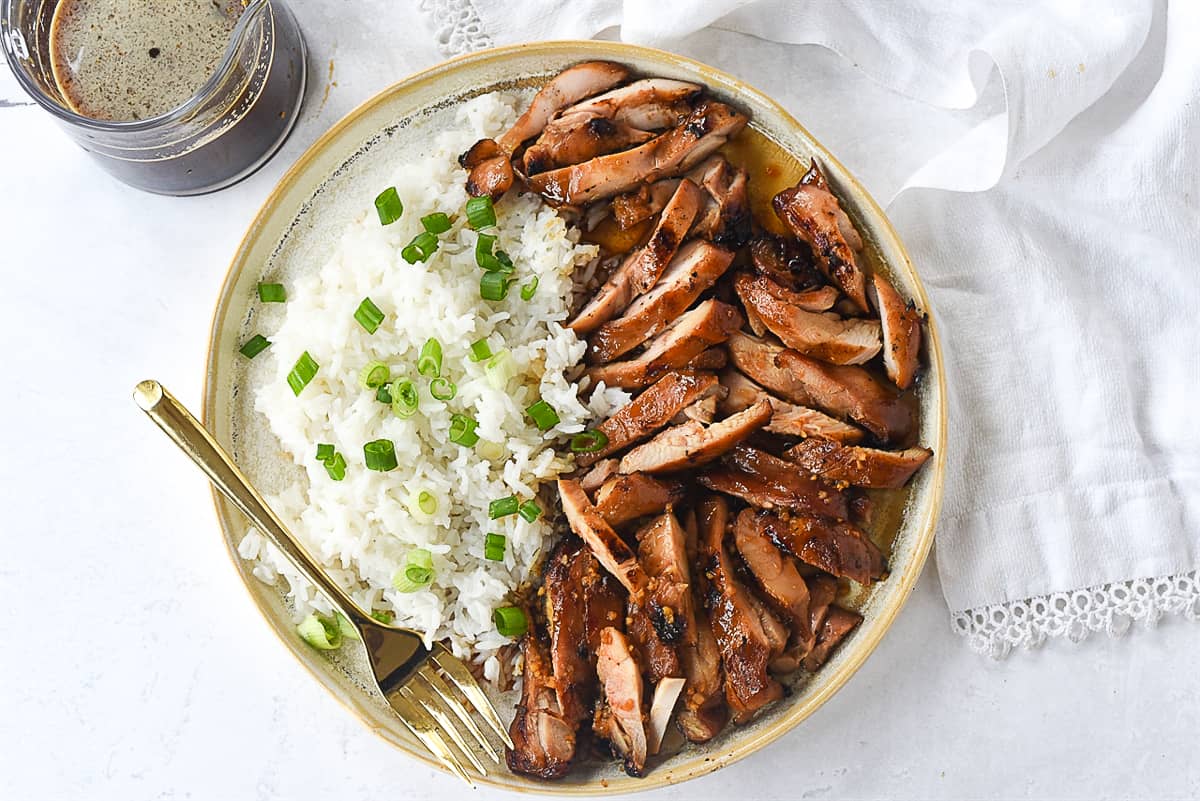 grilled chicken teriyaki with rice