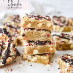 stack of peppermint blondies