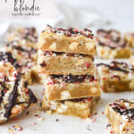 stack of peppermint blondies