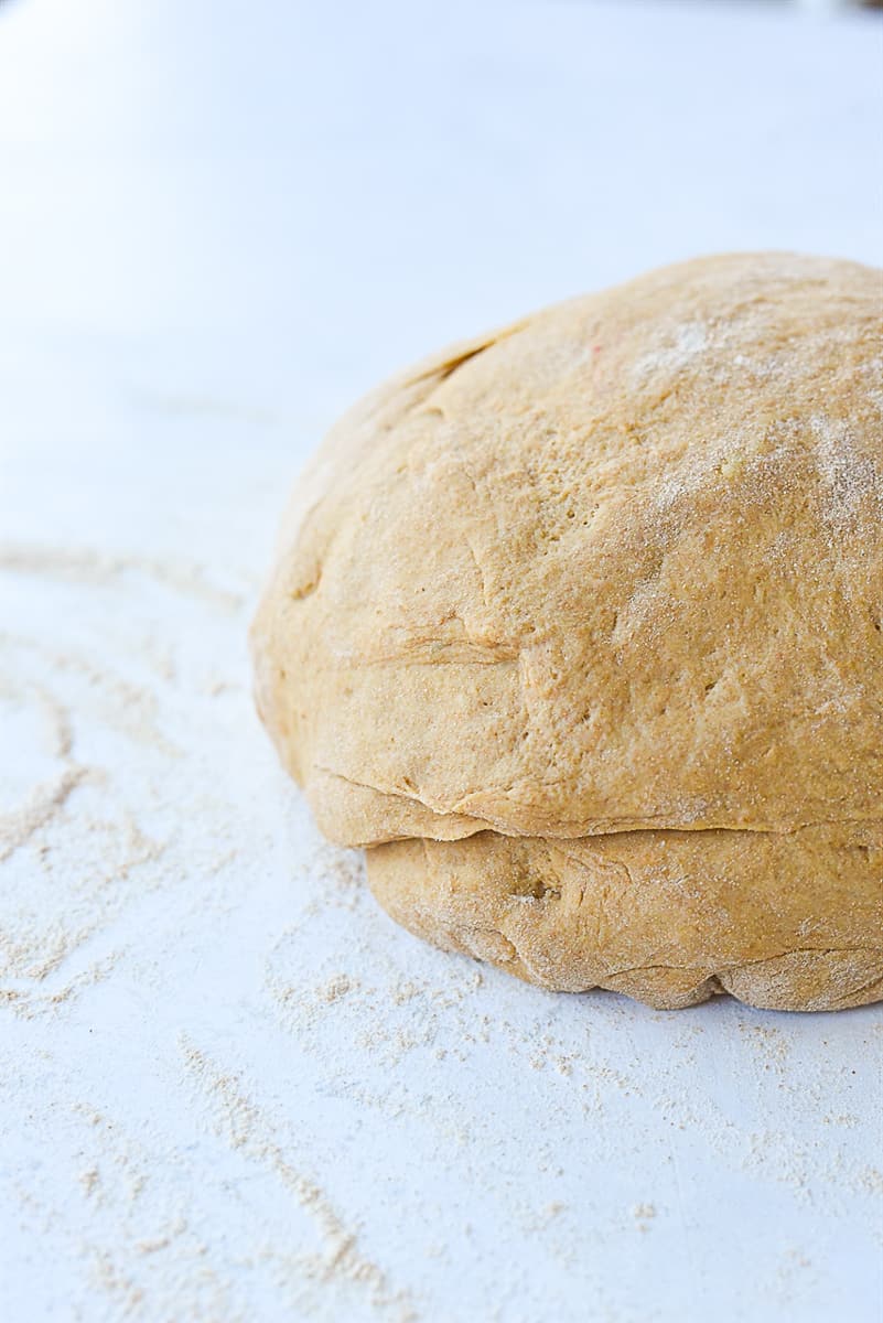 ball of whole wheat bread dough