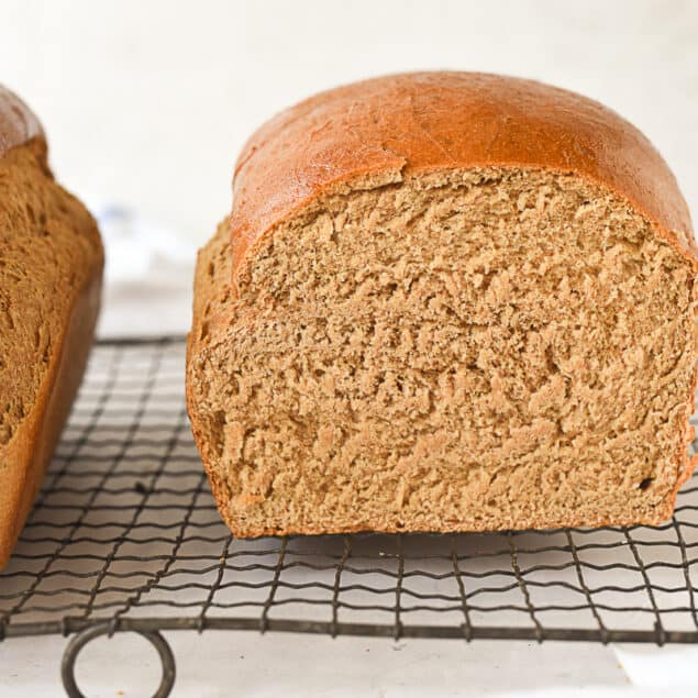 sliced loaf of whole wheat bread