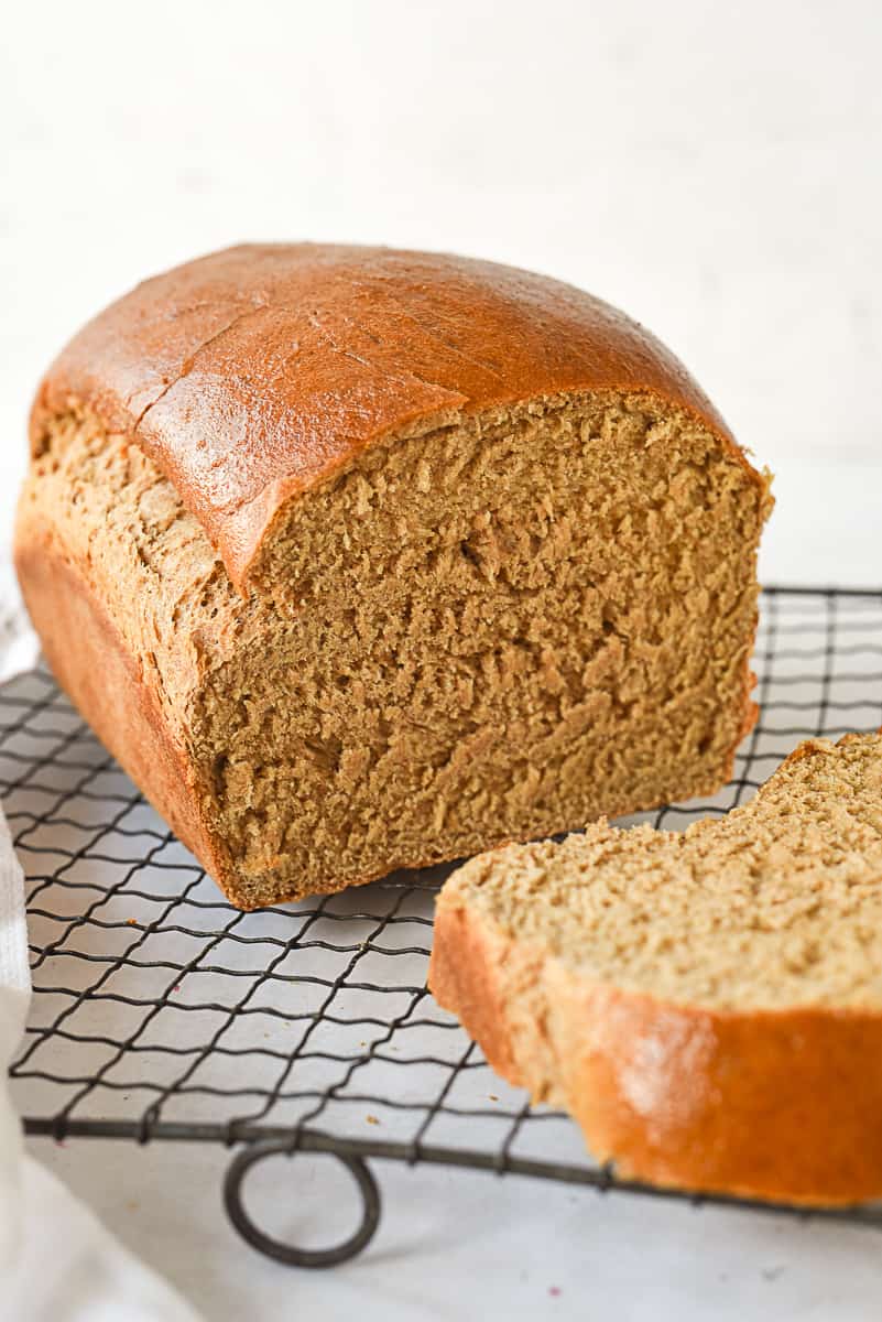 sliced loaf of whole wheat bread