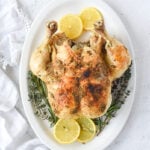 overhead shot of instant pot whole chicken