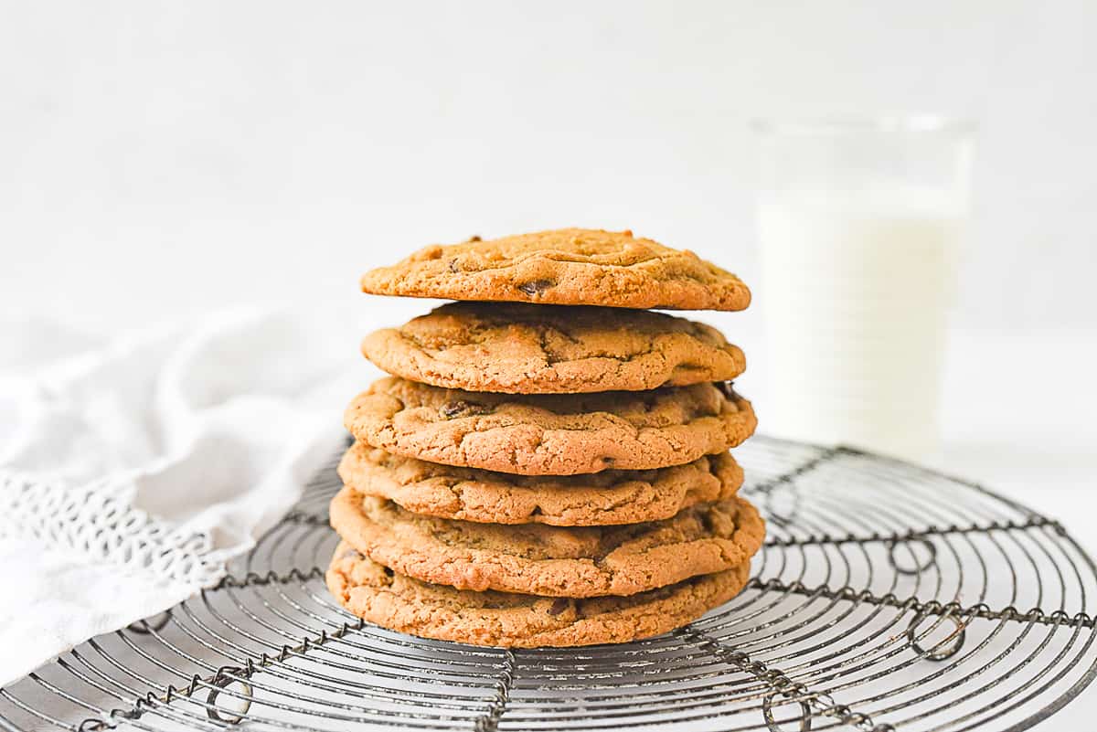 stack of cookies on a cooling rack