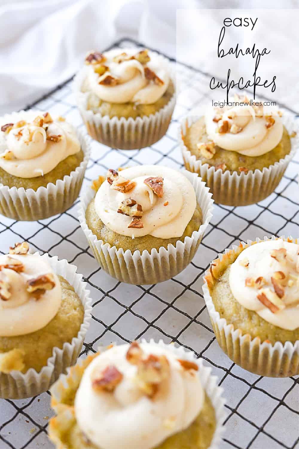 banana cupcakes with nuts on top