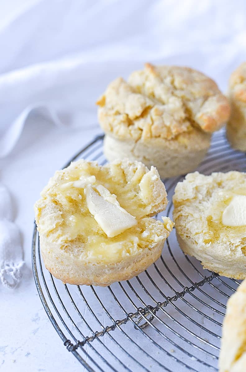 biscuits with butter on them