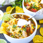 two bowls of tortilla soup