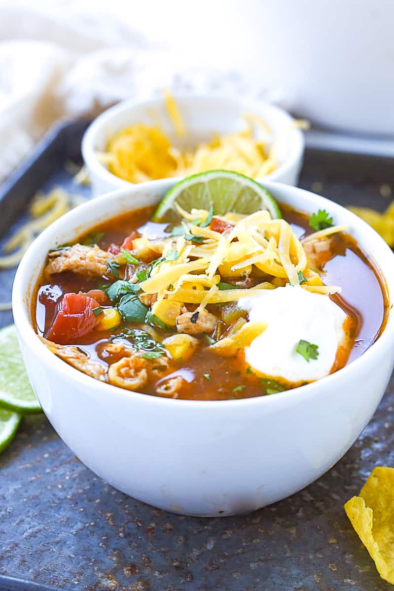 bowl of c hicken tortilla soup