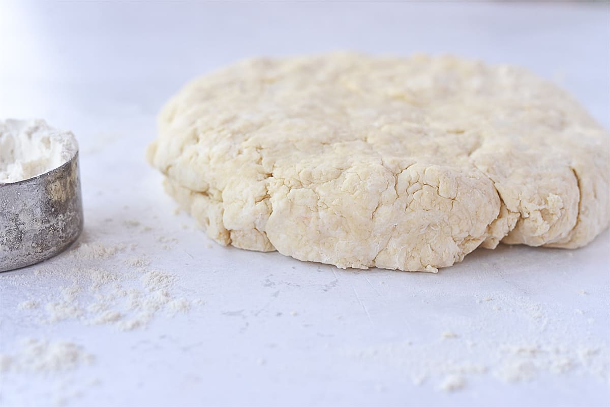 biscuit dough rolled out