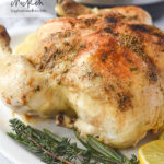 instant pot whole chicken on a platter