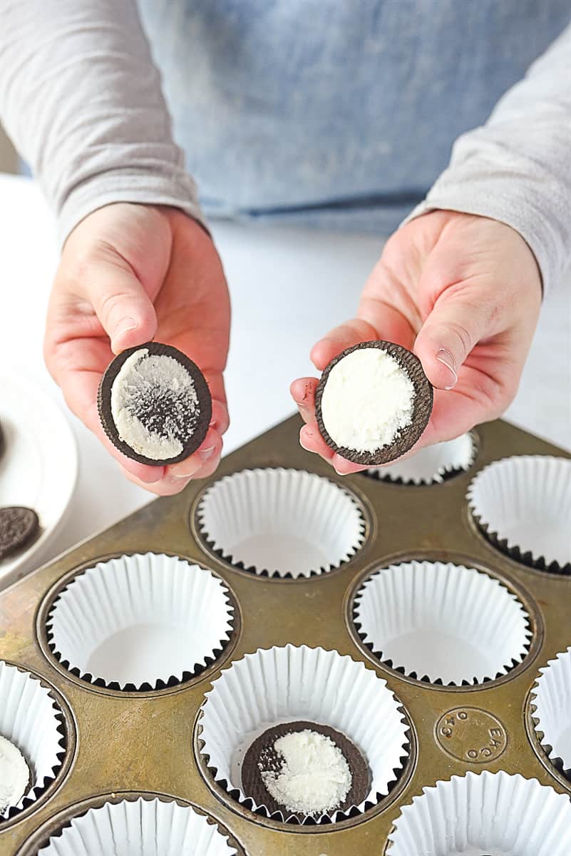 making oreo cupcakes