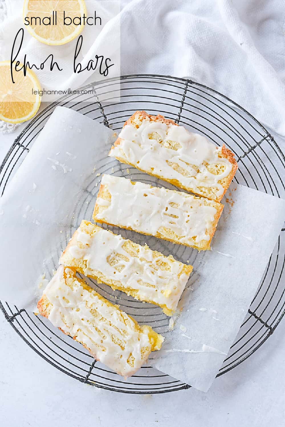overhead shot of sliced lemon bars